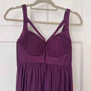Long Purple Silky Dress